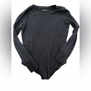 Abercrombie & Fitch Long Sleeve Crewneck Sweater Bodysuit Black Size XL
